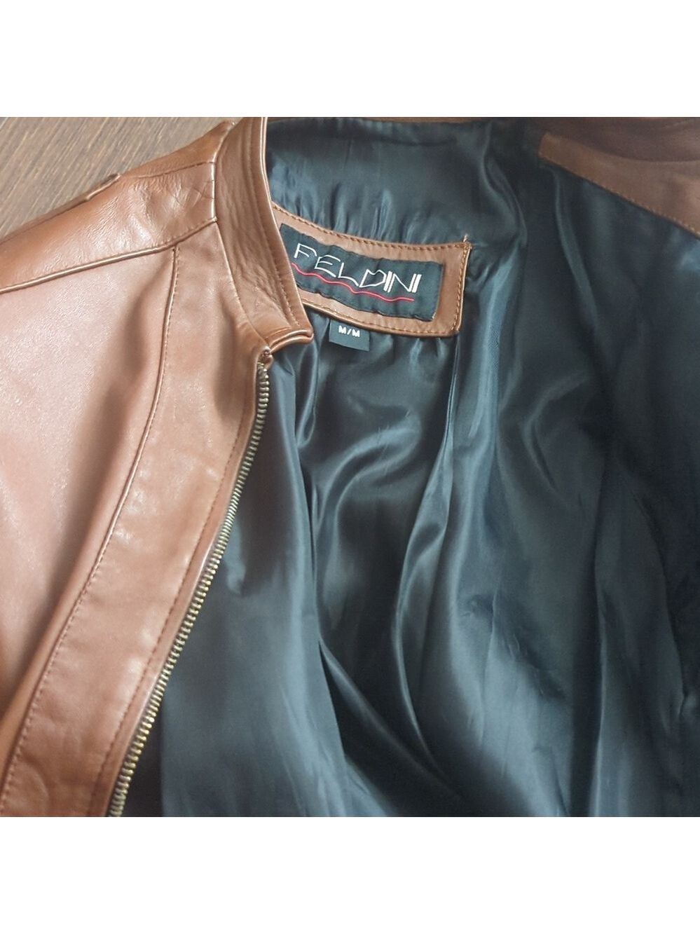 FELDINI Women's Brown Ovino Leather Jacket - Picture 6 of 11
